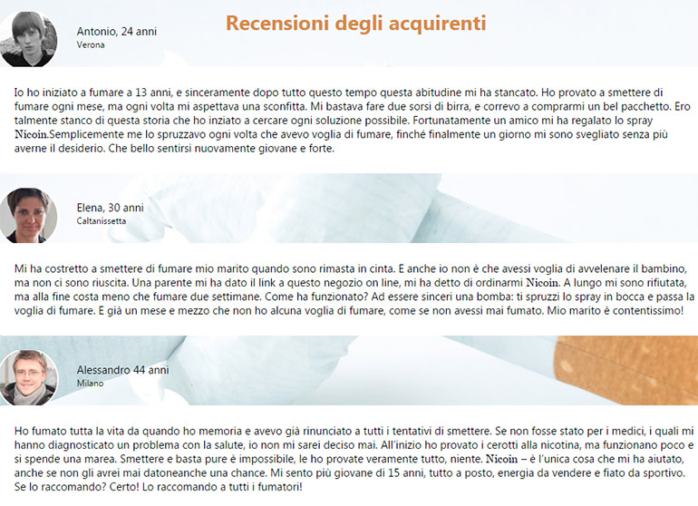 Opinioni sull'efficacia di Nicoin